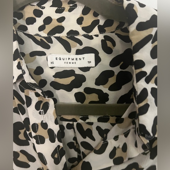 Equipment Signature Silk Shirt XS leopard print 100% silk - Picture 3 of 7